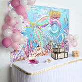 Lofaris Undersea Fairy Mermaid Dive Into 5th Birthday Backdrop